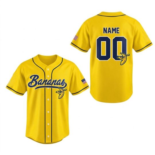 Discover Bananas Team Baseball Jersey, Personalized Team Name Number, Funny Bananas Jersey Gift
