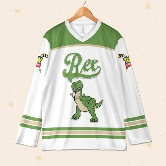 Discover Personalized Rex Dinosaur Pixar Toy Story Men's Hockey Jersey