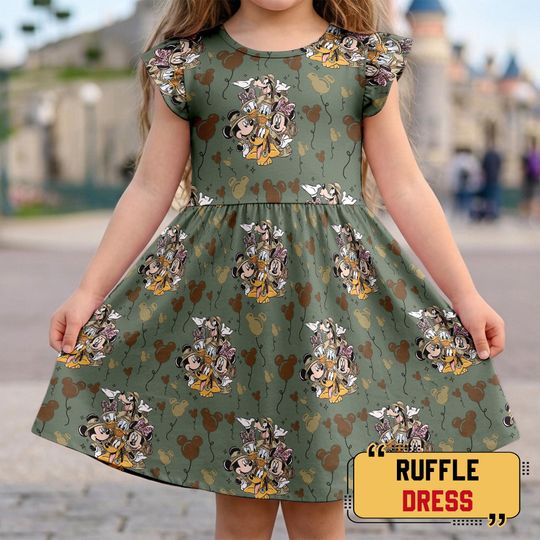 Discover Disney Safari Mickey And Friends Ruffle Dress, Animal Kingdom Zoo Dress, Safari Mickey Minnie Outfit, Wild One Birthday Girl Trip Gift