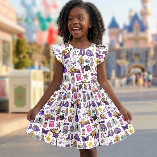 Hannah Montana 20 Year Celebration Ruffle Dress, Disney Channel Star Ruffle Dress, Magic Kingdom Disneyland Family Trip Ruffle Dress