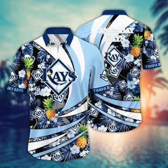 Discover Tampa Bay Baseball Team Rayss Hawaiian Button Down Shirt Unisex Adults S-5XL