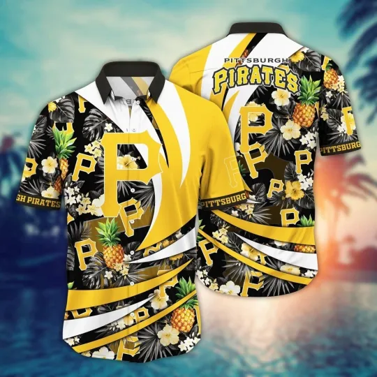 Discover Pittsburgh Baseball Team Piratess Hawaiian Button Down Shirt Unisex Adults S-5XL