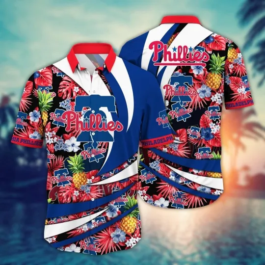 Discover Philadelphia Baseball Team Philliess Hawaiian Button Down Shirt Unisex Adults