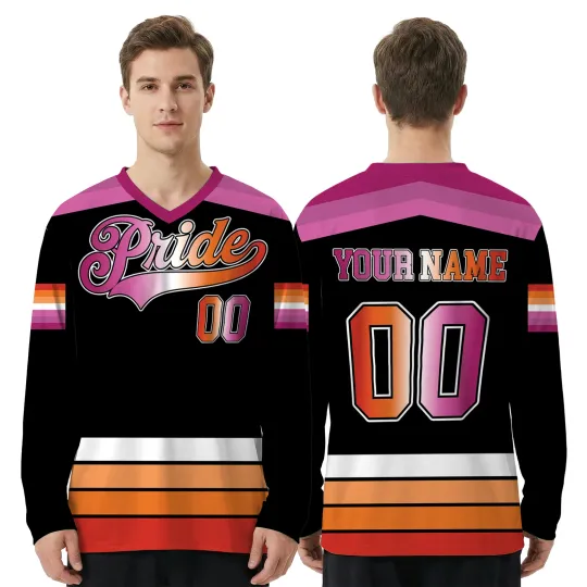 Discover Personalized Shine With Pride LGBT Love Is Love Game Day Hockey Jersey