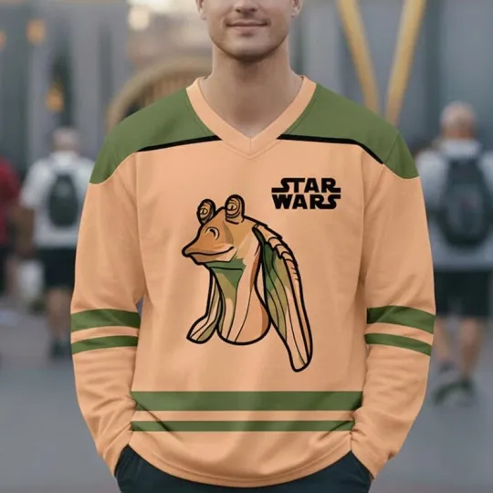 Personalized Star Wars Jar Jar Binks Men's Hockey Jersey
