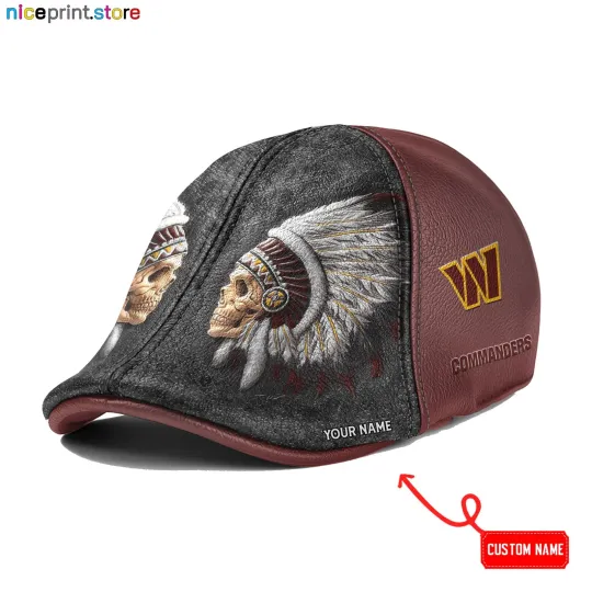 Discover Leather Cap Washington Team Commanders Ivy Cap football 6pannel Hat Golf Cap football Flat