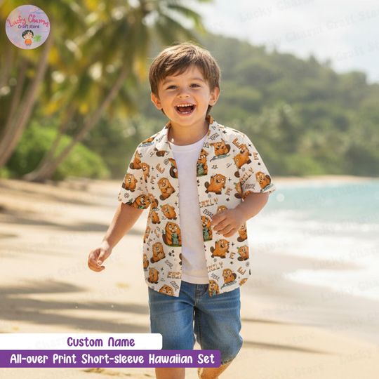 Discover Custom Name Disney Pixar Movie Hoppers Hawaiian Shirt, Funny Hoppers Movie Shirt, Disneyland Family Vacation Trip, Mabel, Ellen Bear, Lizard