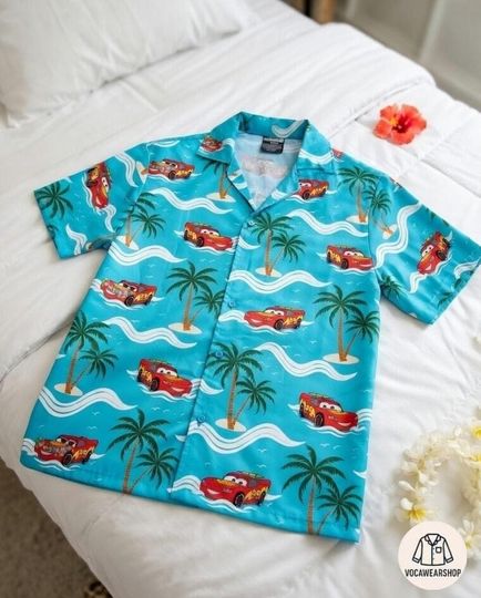 Disney Cars Family Hawaiian Shirt Matching Set: Lightning McQueen Tropical Aloha Vacation