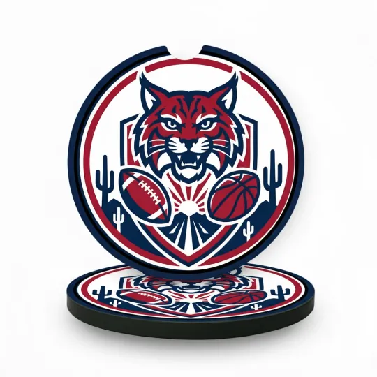 Arizonna Wildcats Inspired Car Coasters - Soft Absorbent Auto Cup Holder