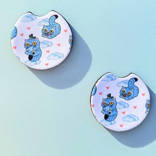 Discover Kpop Demon Hunters Car Coasters  Derpy Tiger Design for Fans Car Decor & Gift Items