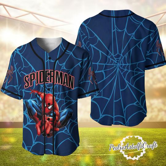 Discover Spider-Man Baseball Jersey, Marvel Spider Man Web Jersey, Superhero Baseball Shirt