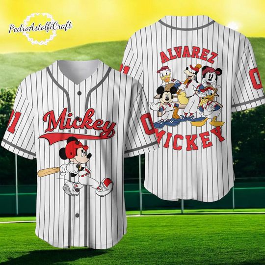 Discover Mickey Mouse Baseball Jersey Custom Name Number | Disney Game Day Jersey Shirt