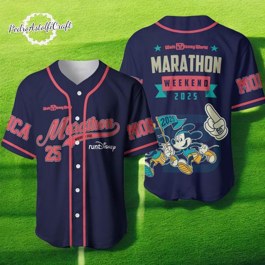 Discover runDisney Marathon Weekend 2025 Baseball Jersey | Walt Disney World Running Shirt