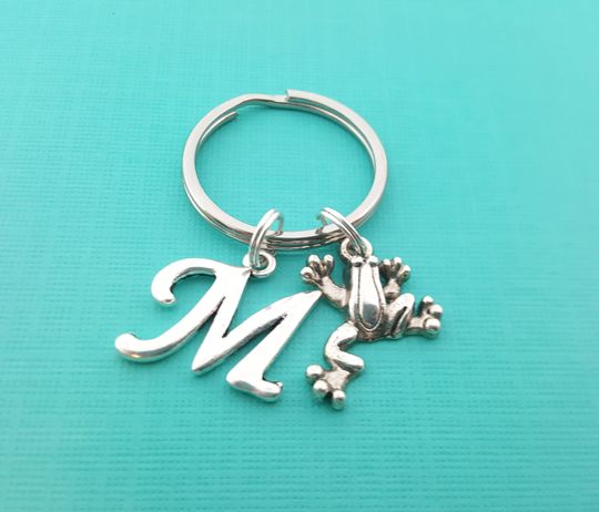 Discover Frog Keychain - Rain Forest Gift - Personalized Keychain - Initial Keychain - Custom Key Chain - Personalized Gift - Gift for Him / Her
