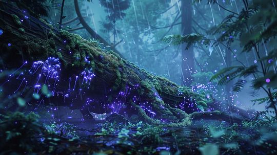 Ethereal PNW Purple Fungi Rain Forest Printable