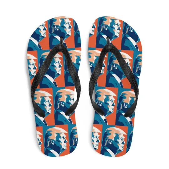 Discover Bold Political Face Flip Flops