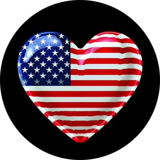 Discover Heart Shaped American Flag Spare Tire Cover