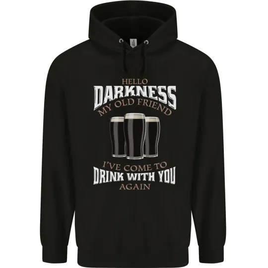 Discover Hello Darkness My Old Friend Funny Guinness Men's Hoodie