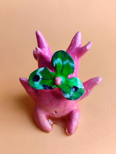 Tropical Rain Forest Tree Spirit statues - video game inspired art figurines - bright and colourful desktop puddle pals - rainy day lover