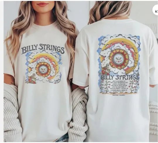 Discover Billy Strings Summer 2026 Tour the Sun Art Double Sided T-Shirt.