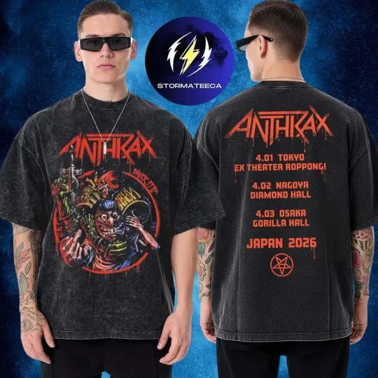 Discover Vintage Anthrax Japan Tour 2026 Drokk It Limited Two Sided Tour Dates Shirt