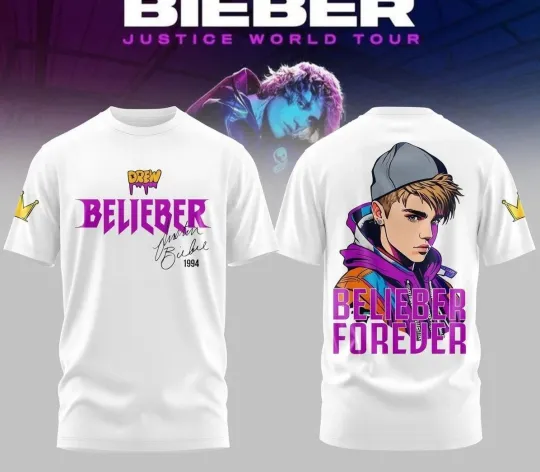 Justin Bieber 2026 Justice World Tour 3D T-Shirt
