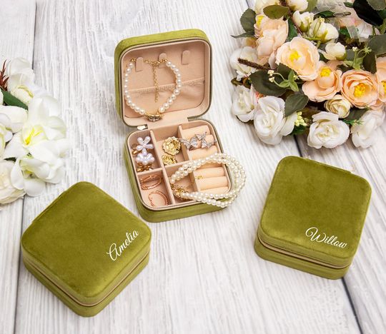 Custom Velvet Jewelry Box: Bridesmaid Proposal Gift