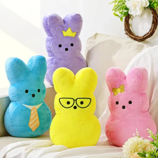 Discover Personalized Plush Peeps Easter Bunny Throw Pillow Ultra Soft Rabbit Cushion
