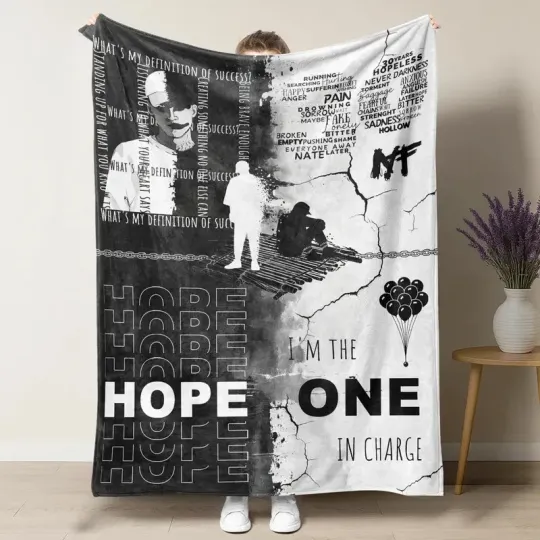 Discover Monochrome Rap Hope Style Fleece Blanket, Emotional Fan Gift