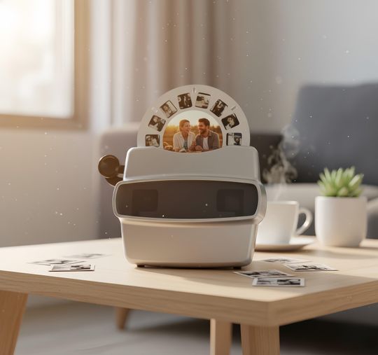 Custom Photo Reel Viewer, Personalized Anniversary Gift for Couples, Long Distance Relationship Gift, Nostalgic Picture Wheel, Mother's Day