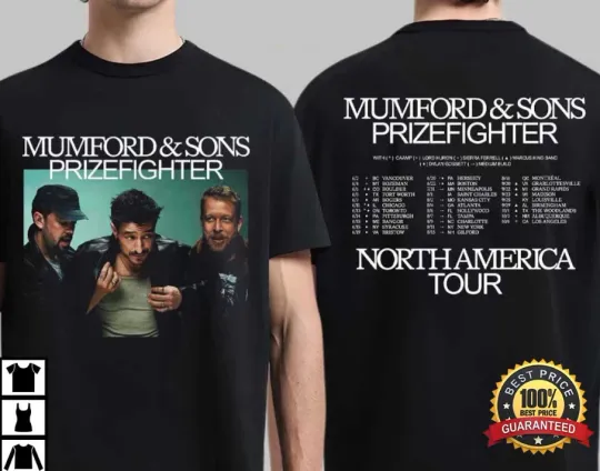Discover Mumford And Sons Prizefighter North America Tour 2026 T-Shirt