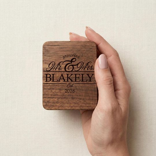 Personalized Proposal Ring Box | Custom Wooden Engagement Ring Case | Wedding Keepsake Gift