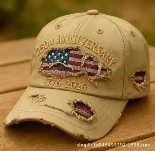 US 250th Anniversary Hat Denim Baseball Cap Patriotic 1776–2026 American