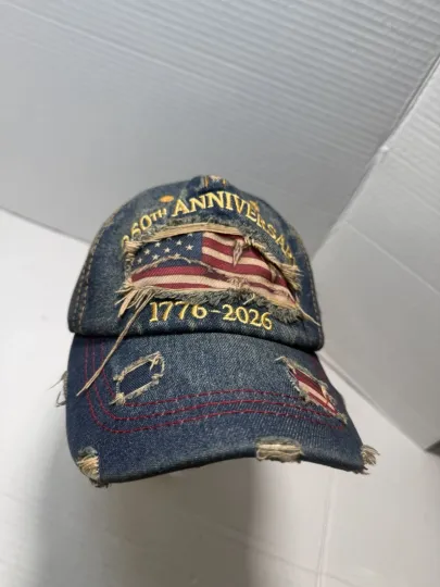 US 250th Anniversary Hat Denim Baseball Cap Patriotic 1776–2026 American