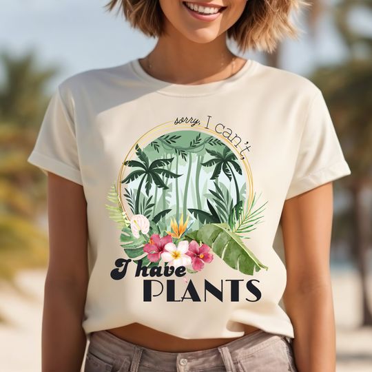 Plant Lover Gardening T-shirt | Tropical Rain Forest Jungle Floral Monstera | Introvert Plant Mom Mama | Joke T-shirt | Gift for her
