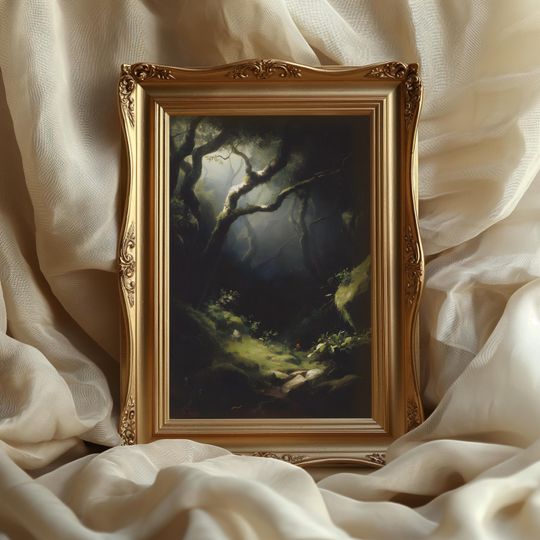 Discover Moody Forest Art Print: Dark academia, Mystical Woodland