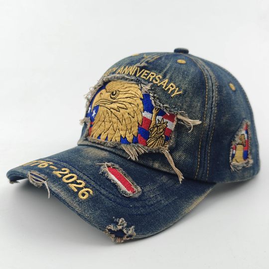 250th Anniversary Bald Eagle Hat, 17762026 USA Patriotic Embroidered Cap, American Independence Gift