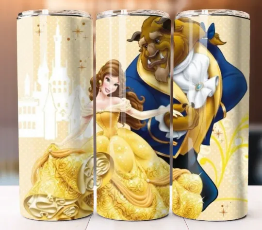 Beauty and Beast 20oz Tumbler with Lid and Straw Stainless Steel