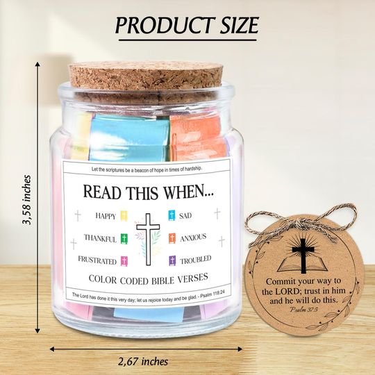 Discover Bible Verse Jar Christian Easter Gift for Women, Encouragement Gift,Spiritual Gifts Mother'day