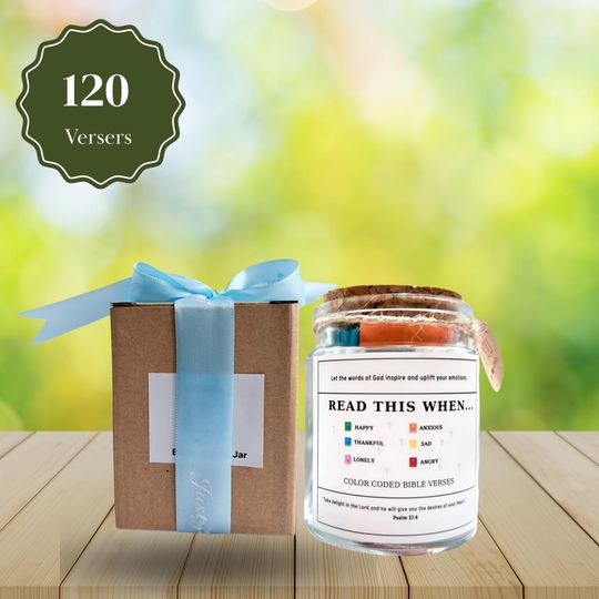 Inspirational Bible Verse Jar, Christian Gift for Emotions