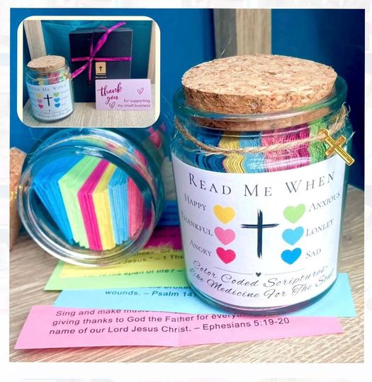Bible Verse Jar, Read Me When Jar, Christian Encouragement Gift, Scripture Jar, Bible Verse Gift