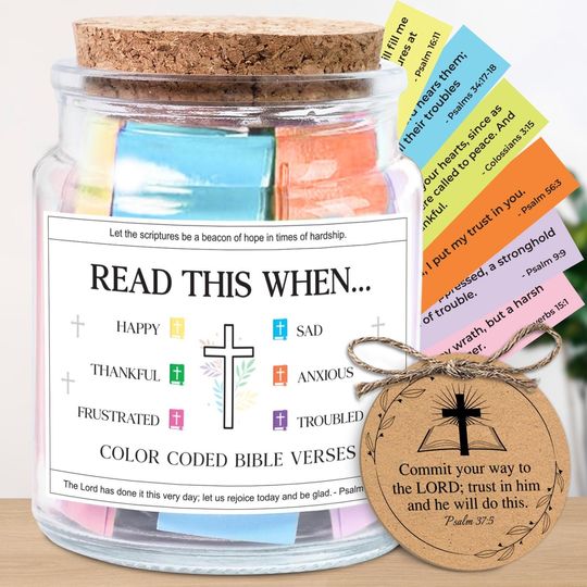 Bible Verse Jar Read Me When: Daily Christian Encouragement Gift