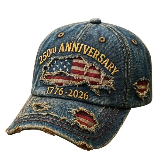 Embroidered 250th Anniversary Hat, 250 Anniversary Usa Hat, 250 Anniversary Cap, 1776 - 2026 Hat, 250th Anniversary Embroidered Baseball Cap