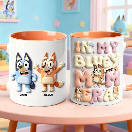 Discover Adorable Characters Mom Era Accent Mug - Personalized Gifts For Mothers
