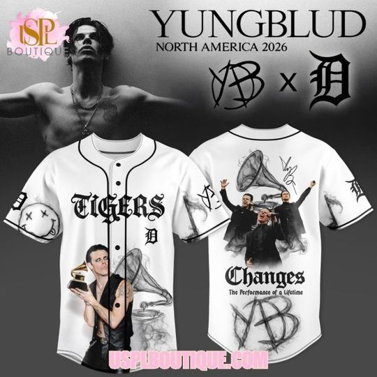 Discover Detroit Tigers x Yungblud North America 2026 Baseball Jersey