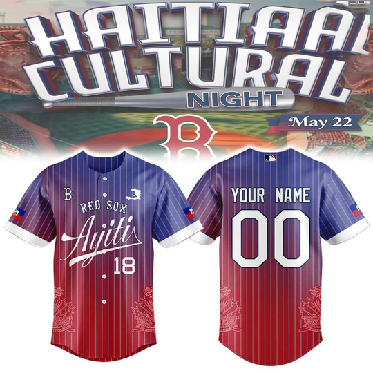 Boston Red Sox Haitian Cultural Night Custom Baseball Jersey