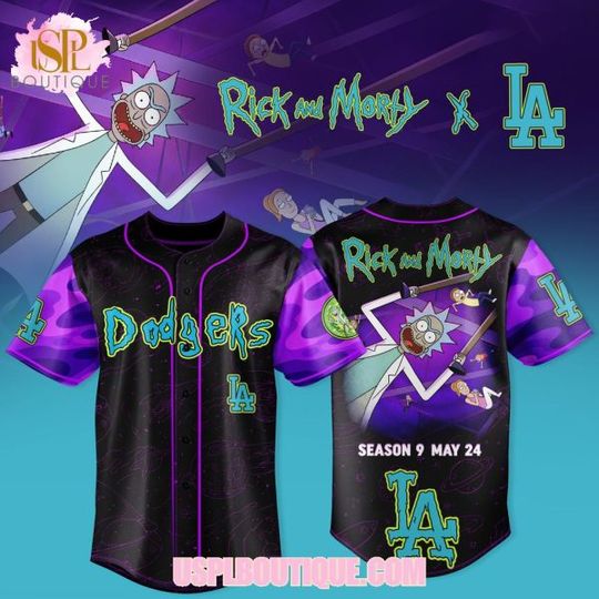 Discover Los Angeles Dodgers x Rick And Rickandmorty Season 9 2026 Baseball Jersey