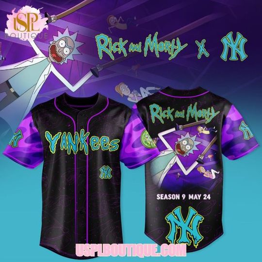 Discover New York Yankees x Rick And Rickandmorty Season 9 2026 Baseball Jersey