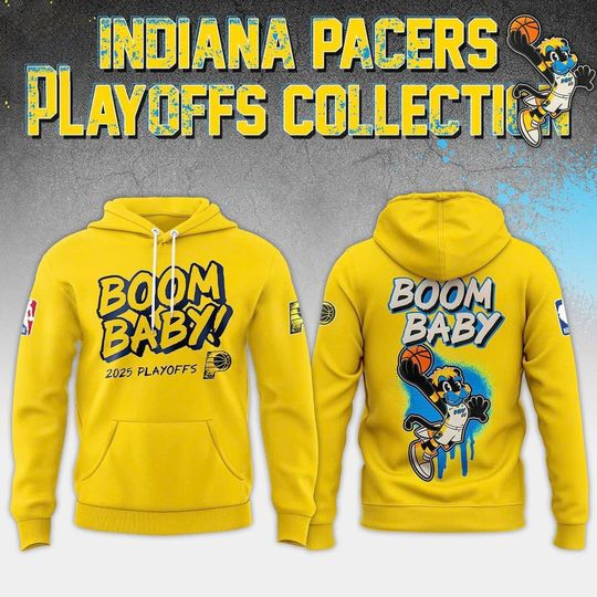 Discover Indiana Pacers Collection Boom Baby 2025-2026 Hoodie
