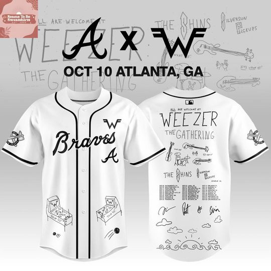 Atlanta Braves x Weezer 2026 Tour Schedule Baseball Jersey